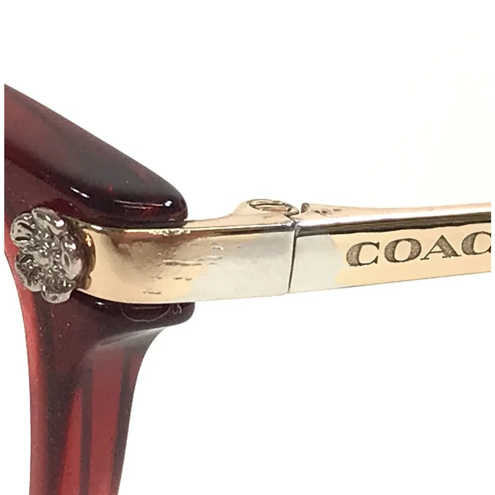 Coach Eyeglasses Frames HC6142 5551 Burgundy Glitter Gradient Cat Eye 51-17-140